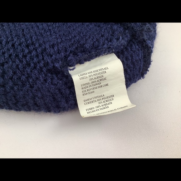 Vintage Womens Navy Blue Winter Shag Beanie OS - Picture 8 of 9